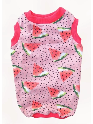 Karpuz Desenli Pembe Köpek Atleti