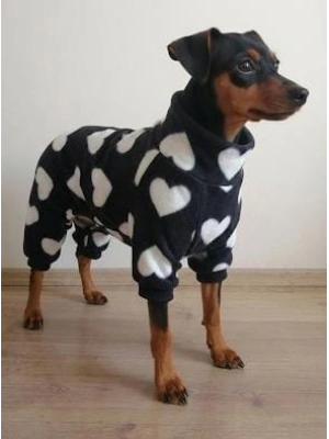 Sevimli  Beyaz Kalpli Köpek Tulum - Kalın Polar