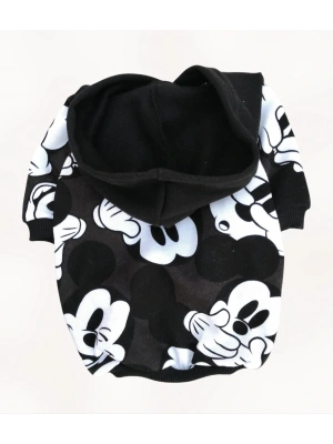 Siyah Beyaz Karakter Baskılı Köpek Sweatshirt