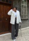 Beyaz Ceket Yaka İthal Kürk