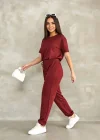 Bordo Oysho Modal Kumaş Şalvar İkili Takım