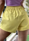 Sarı Bağcıklı Kot Şort