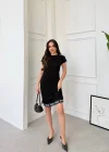Siyah Miu Miu Taşlı Elbise