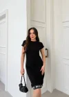 Siyah Miu Miu Taşlı Elbise