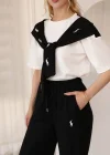 Siyah Polo Fularlı İkili Takım