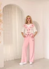 Pembe Polo Fularlı İkili Takım
