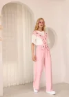 Pembe Polo Fularlı İkili Takım