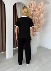 Siyah Alo Fermuar Yaka Biyeli Modal İkili Takım
