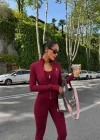 Bordo Polo Ribana Dalgıç Üçlü Takım