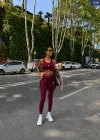 Bordo Polo Ribana Dalgıç Üçlü Takım