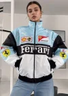 Bebe Mavi Ferrari İçi astarlı Unisex Bomber Ceket