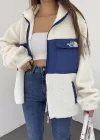 Beyaz Nf Oversize Unisex Kıvırcık Kürklü Ceket
