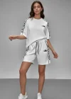 Beyaz NF Oversize Unisex Şortlu Takım