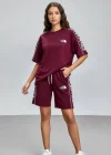 Bordo NF Oversize Unisex Şortlu Takım