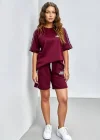 Bordo NF Oversize Unisex Şortlu Takım