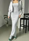 Gri Sweat Elbise Kombini