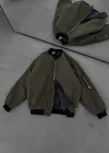 Haki İçi Astarlı Bomber Ceket