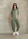 Haki Oysho Modal Kumaş Şalvar İkili Takım