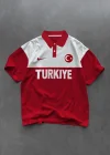 Kırmızı Polo Yaka Türkiye Milli Takım Tshirt