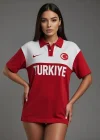 Kırmızı Polo Yaka Türkiye Milli Takım Tshirt