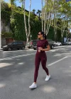 Bordo Alo Arabiyeli Taytlı Takım