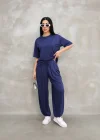 Lacivert Oysho Modal Kumaş Şalvar İkili Takım