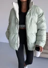 Mint Yeşil NK Oversize Unisex Çift Taraflı Mont