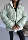 Mint Yeşil NK Oversize Unisex Çift Taraflı Mont