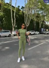 Yeşil Alo Arabiyeli Taytlı Takım