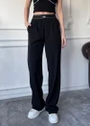 Siyah Alo Lastik Ribana Pantolon