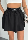 Siyah Alo Ribana Paraşüt Şort Etek