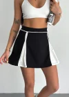 Siyah Çift Renk Modal Şort Etek