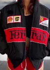 Siyah Ferrari İçi astarlı Unisex Bomber Ceket