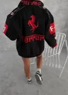 Siyah Ferrari İçi astarlı Unisex Bomber Ceket