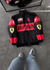 Siyah Ferrari İçi astarlı Unisex Bomber Ceket