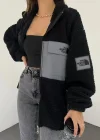 Siyah Nf Oversize Unisex Kıvırcık Kürklü Ceket
