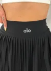 Siyah Piliseli Alo Şortlu Etek