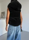 Siyah Prime Astarlı Kapşonlu Şişme Yelek