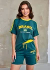 Yeşil Brasil Oversize Unisex Şortlu Takım