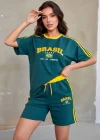 Yeşil Brasil Oversize Unisex Şortlu Takım