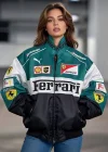 Yeşil Ferrari İçi astarlı Unisex Bomber Ceket