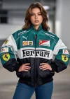 Yeşil Ferrari İçi astarlı Unisex Bomber Ceket
