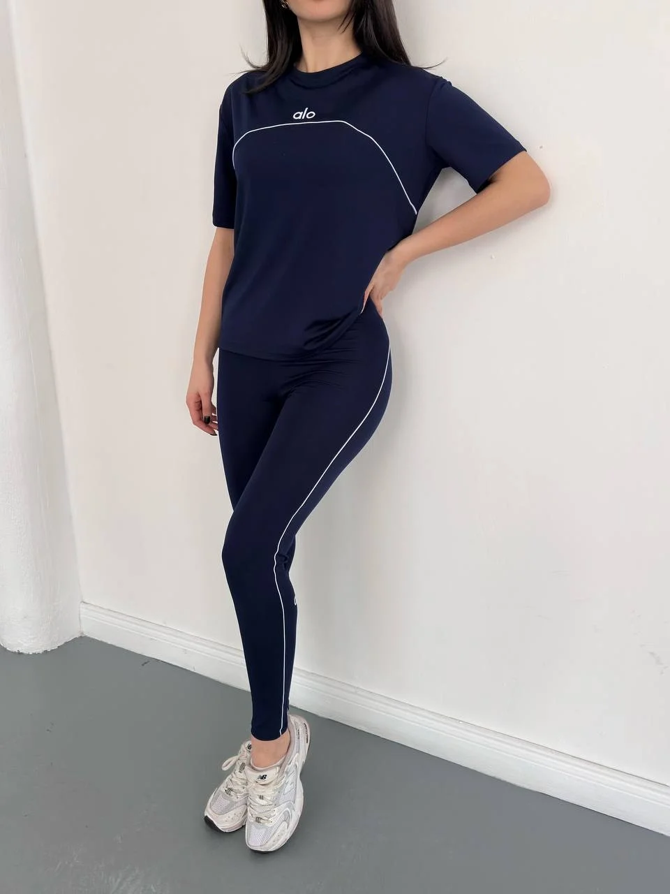 Lacivert Alo Arabiyeli Dalgıç Taytlı Takım