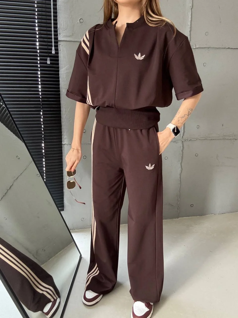 Kahve ADD Korse Ribana Üç Şerit İkili Takım