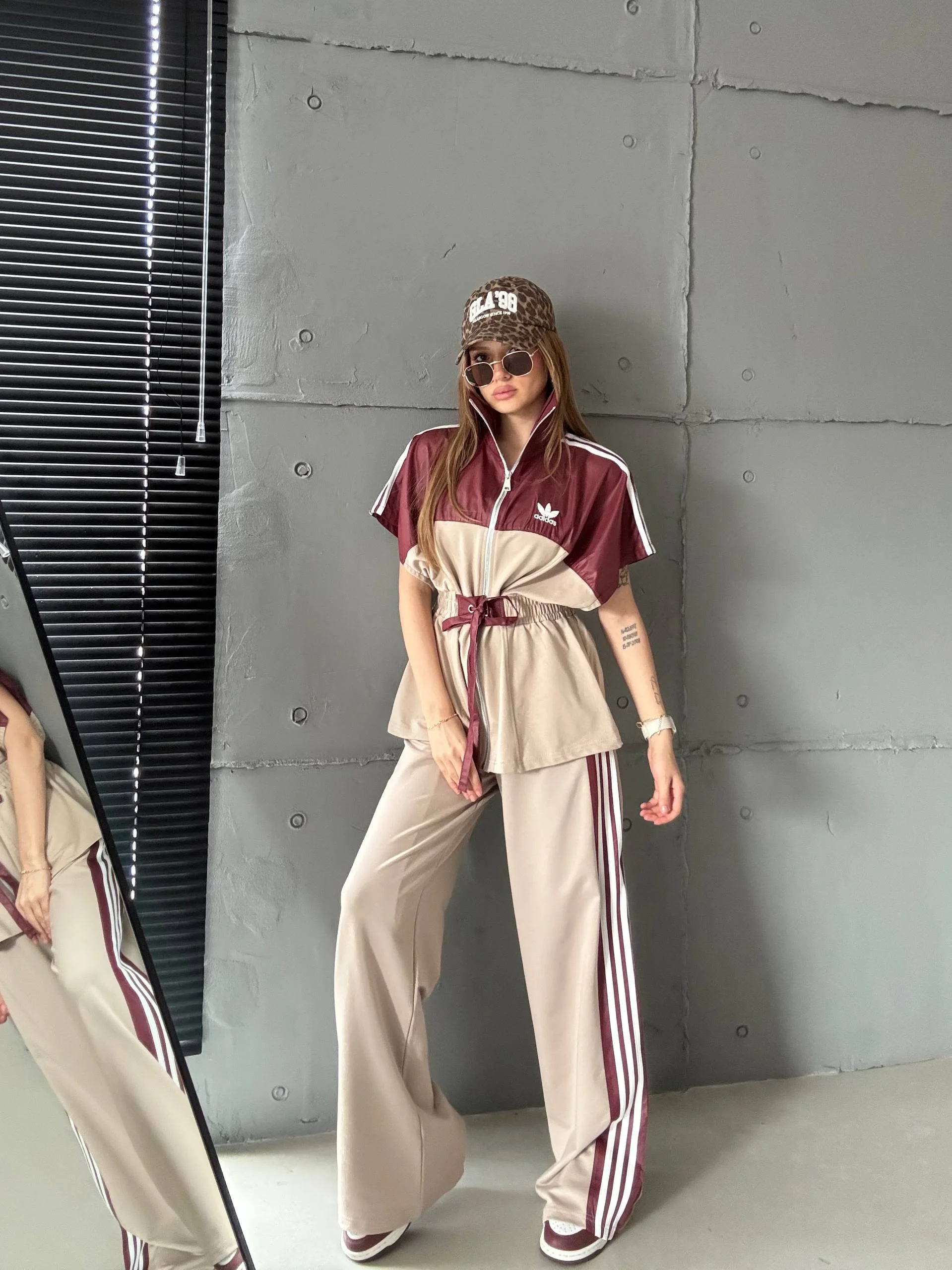 Krem ADD Paraşüt Garnili Bağcıklı İkili Takım