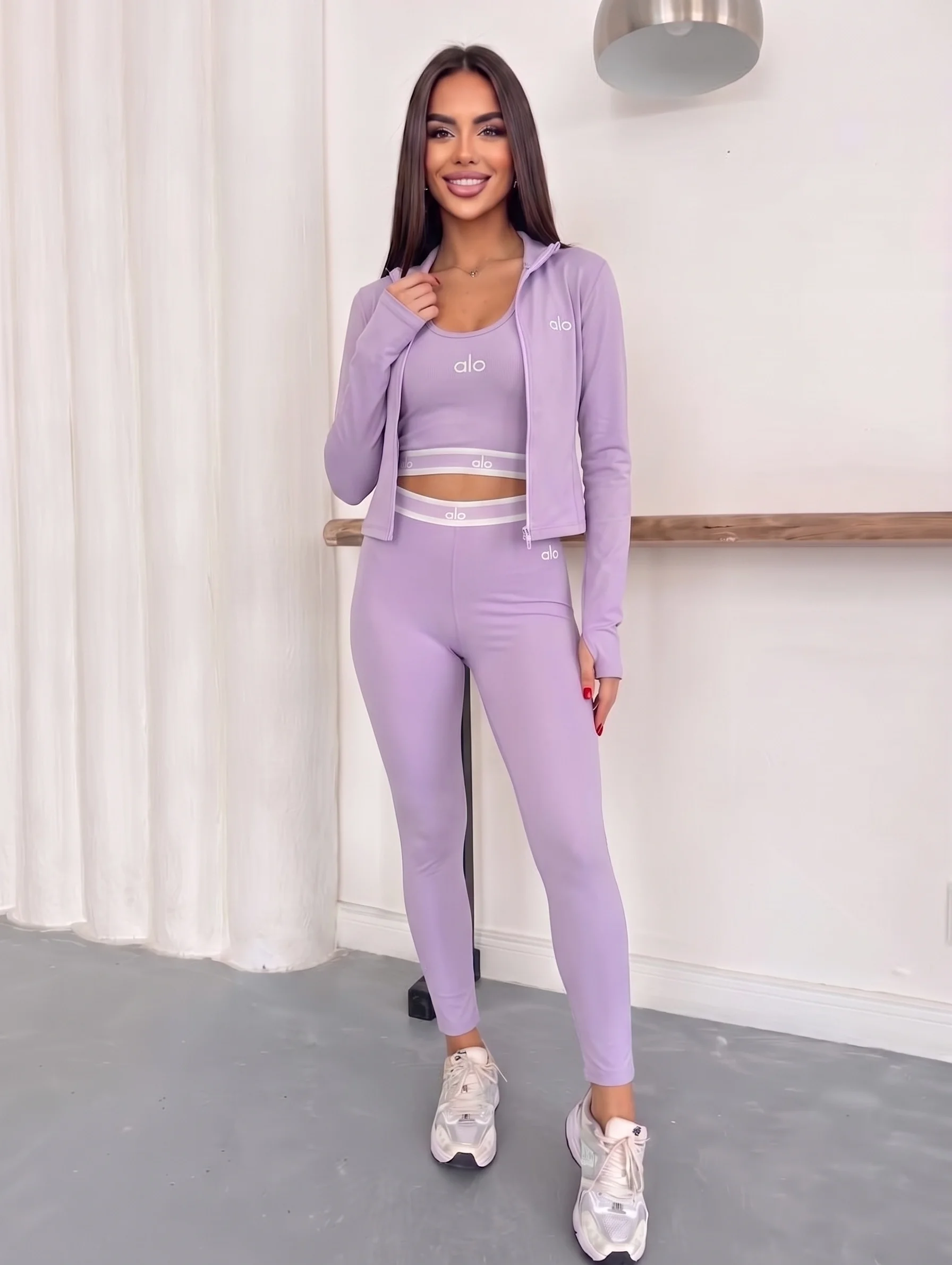 Lila Alo Ribana Üçlü Takım