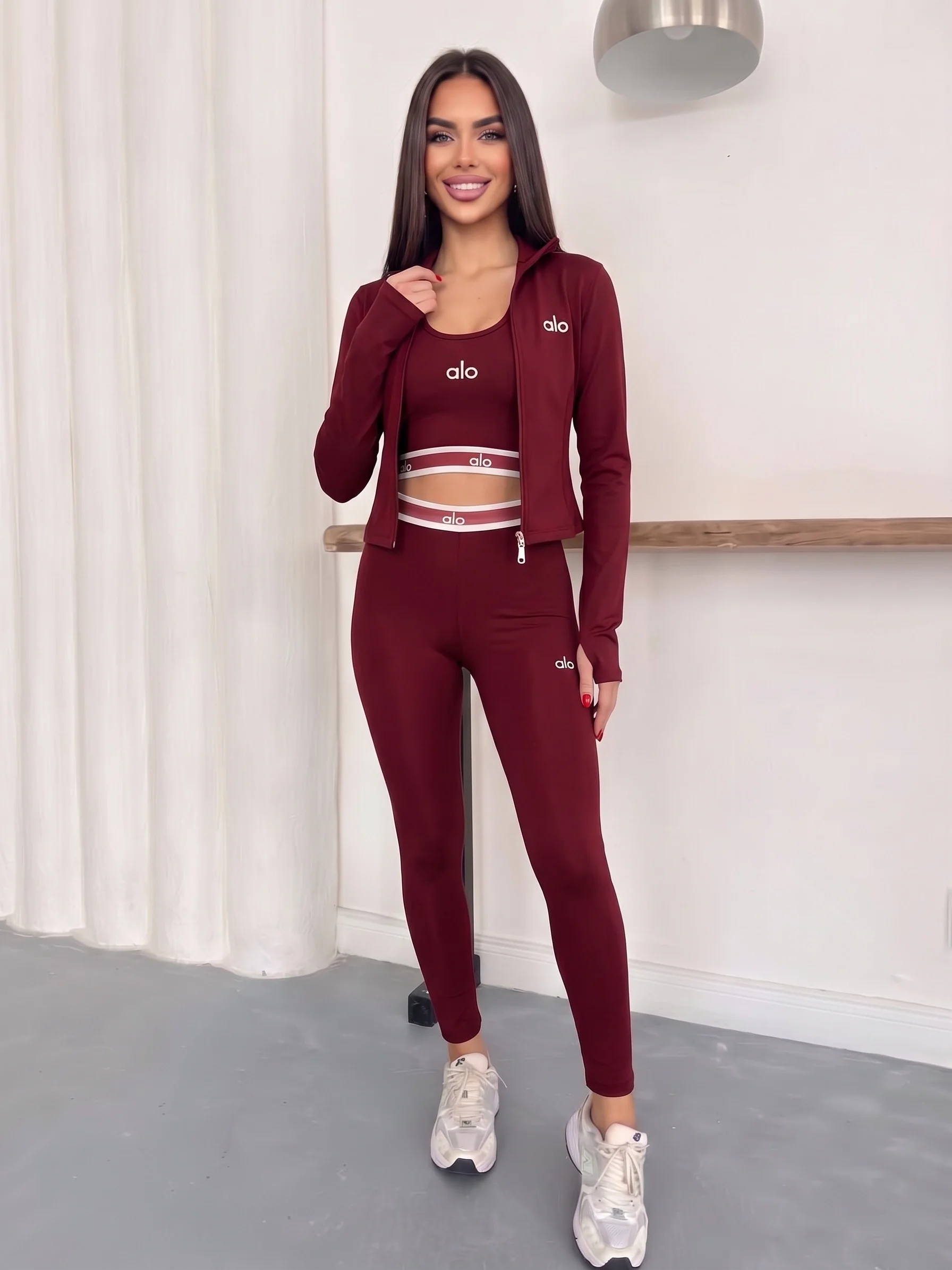 Bordo Alo Ribana Üçlü Takım