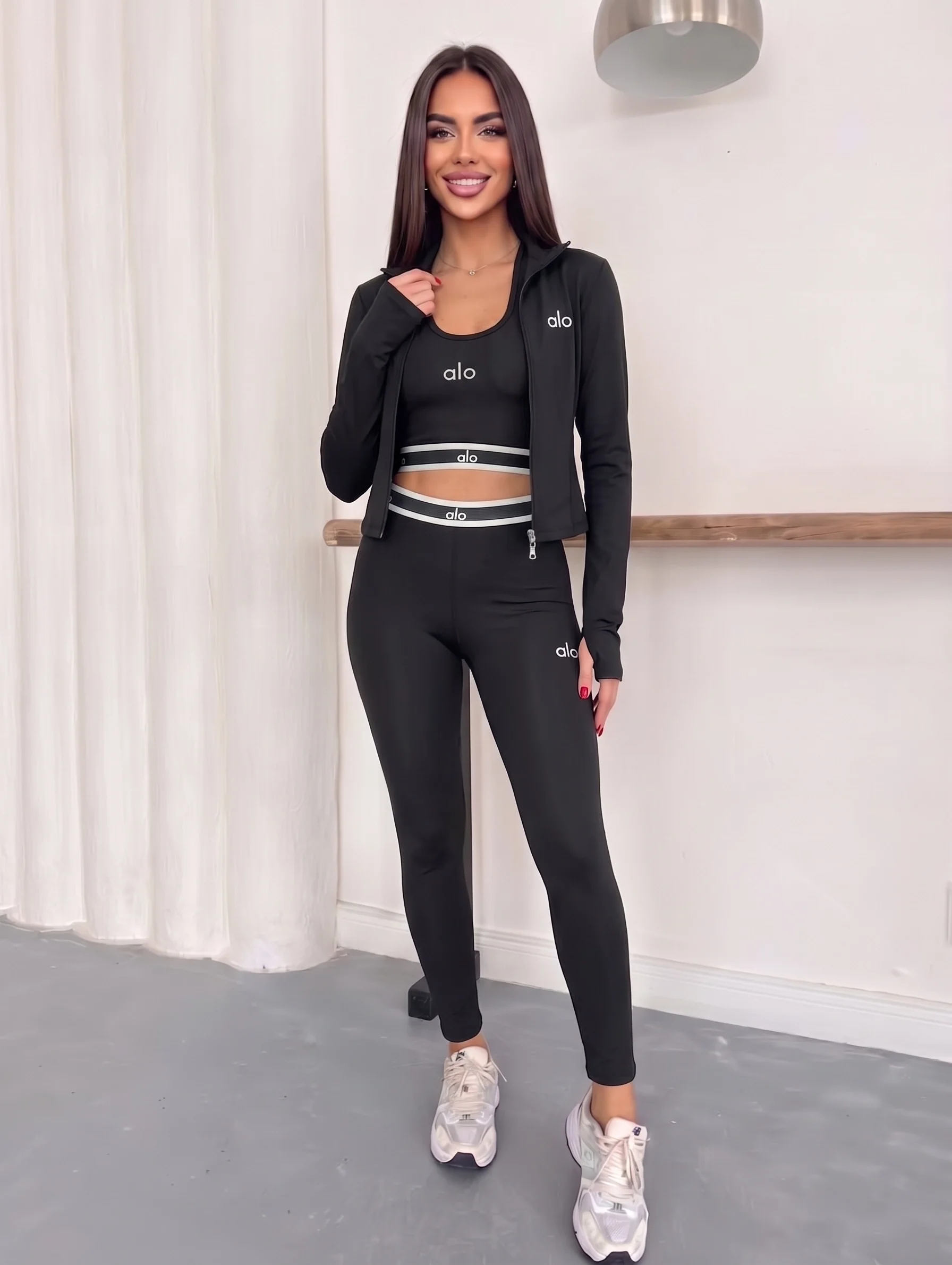 Siyah Alo Ribana Üçlü Takım