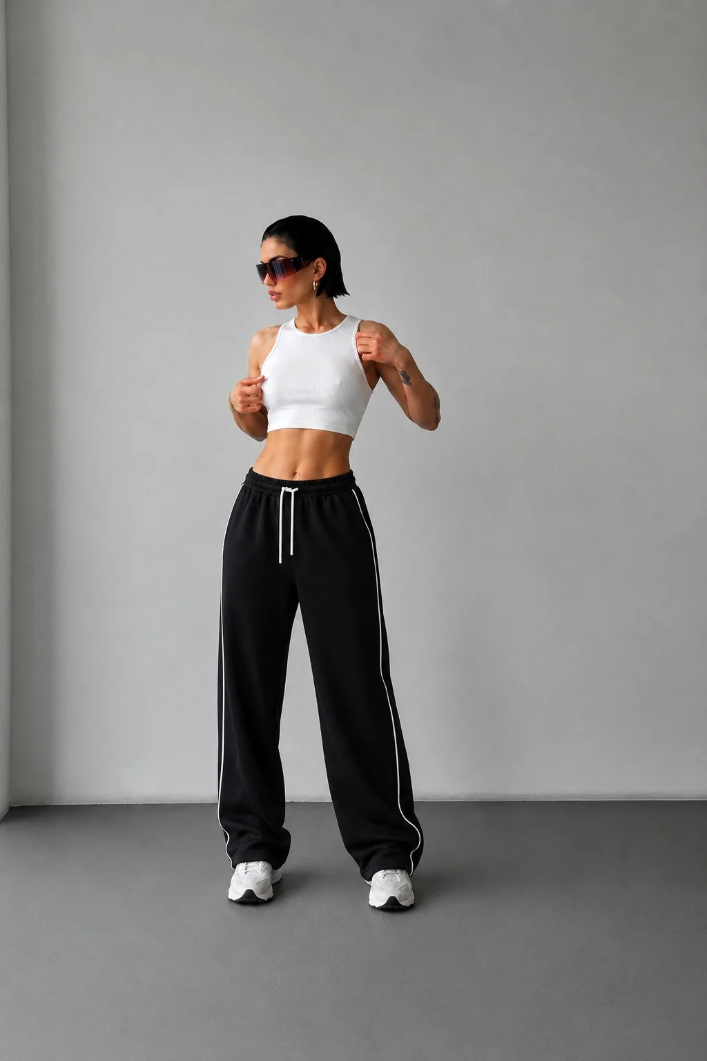 Siyah Arabiyeli Oversize Unisex Eşofman