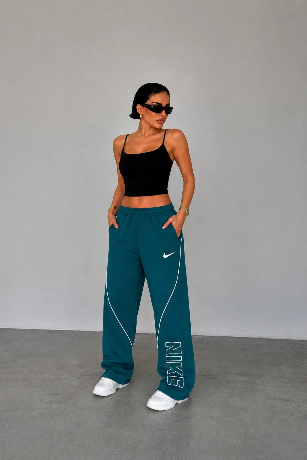 Yeşil NK Arabiyeli Oversize Unisex Eşofman